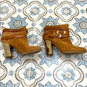 Jimmy Choo tan Suede Melba Bootie - 38.5